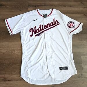 XL (48) Authentic Washington Nationals White Alternate Flex Base MLB Jersey Nats
